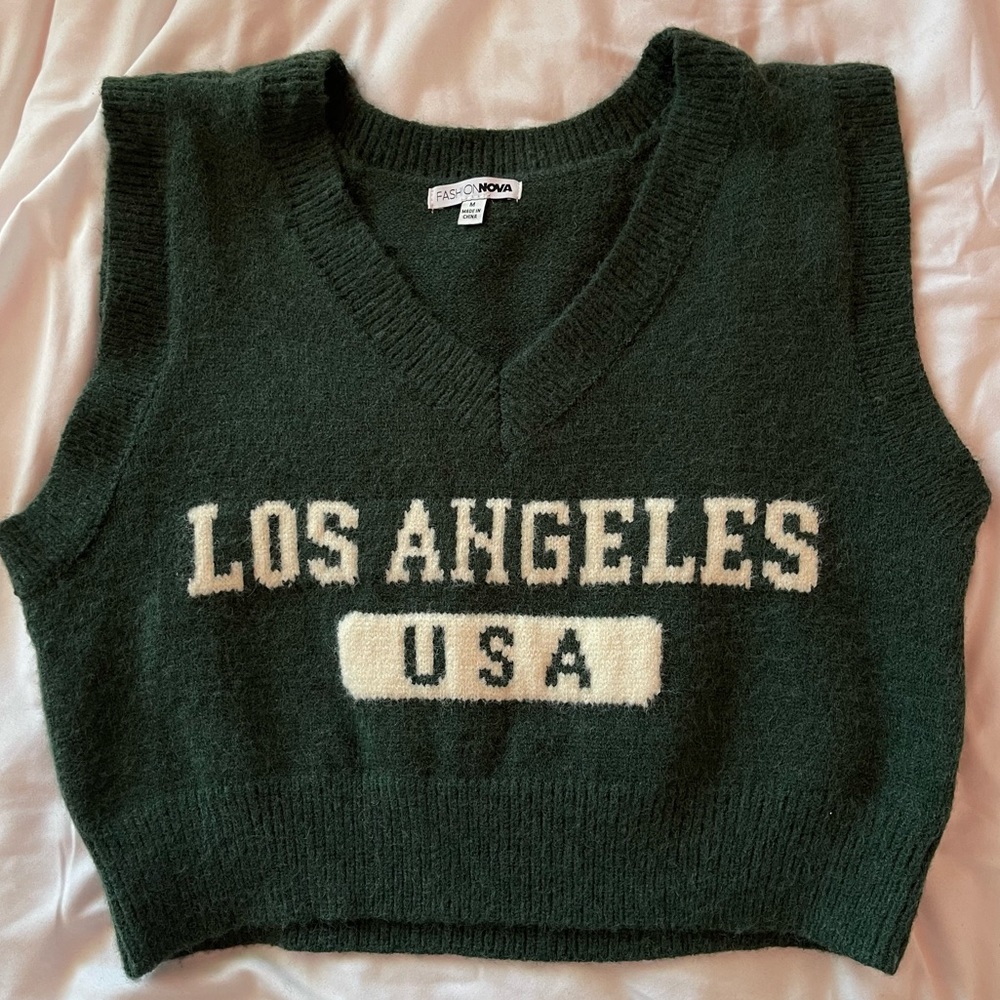 Los Angeles Sweater Vest- size M / Fashion Nova